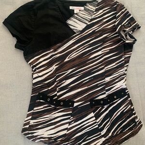 Koi Women's Animal Print Scrub Top